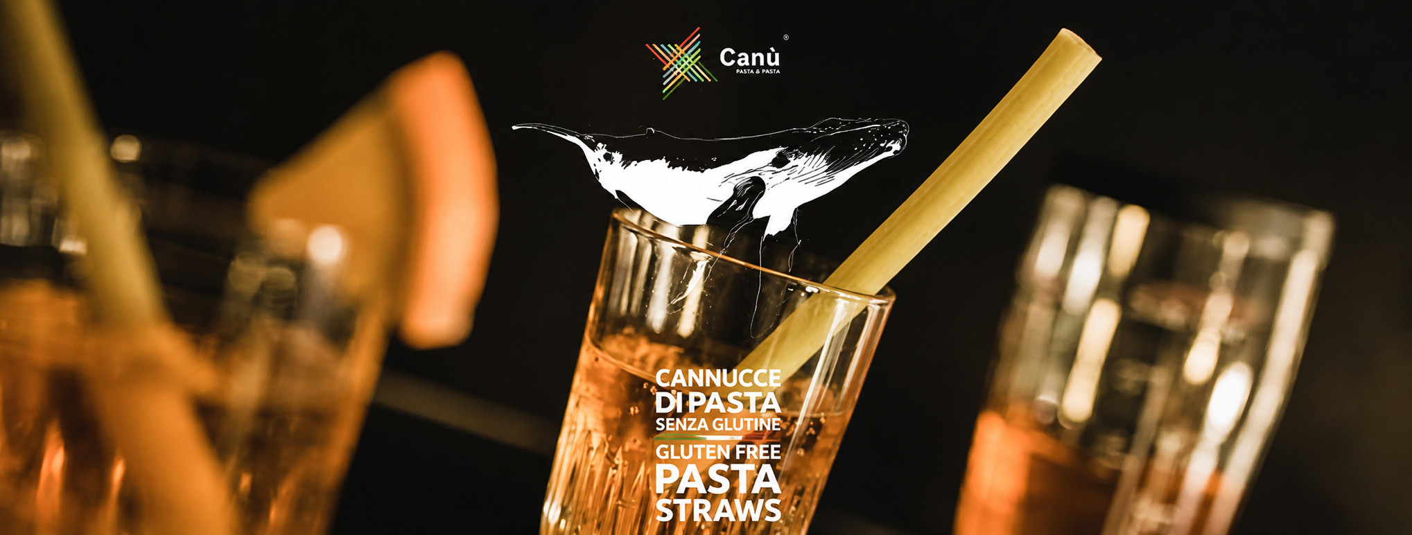 Drink con cannuccia di pasta Canù